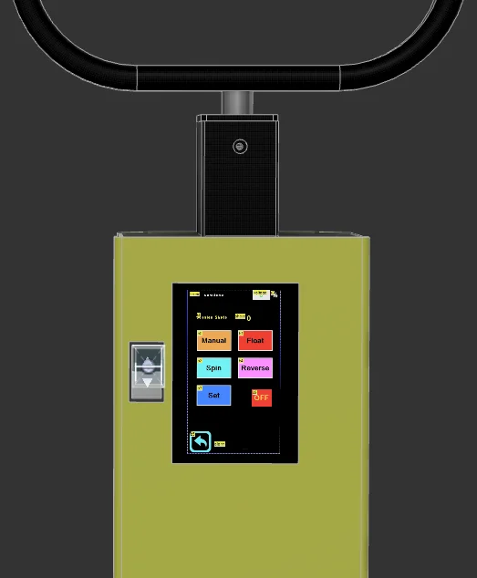 Takeoff.pro Volleyball Machine, macchina spara palloni volley — display e controlli